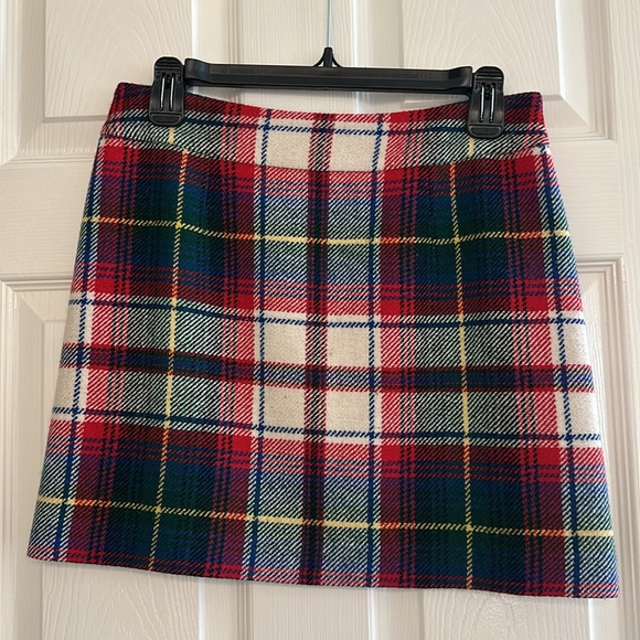 J.Crew | Red, Green & Blue Plaid Wool Mini Skirt - Picture 2 of 6
